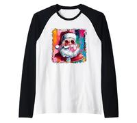 Occhiali da Sole Vintage retrò Babbo Natale Rosa Bubble Gum Maglia con Maniche Raglan