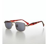 Occhiali Da Sole Vintage Rettangolari Silver Brown Lenti Grigie - Clint