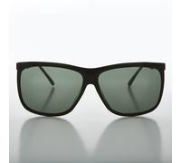 Occhiali Da Sole Vintage Unisex Con Lenti Verdi Oversize Nero Quadrato - Tate