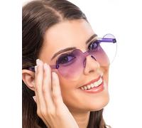 Occhiali da Sole Viola a Forma di Cuore per Adulti - Viola - Taglia Unica
