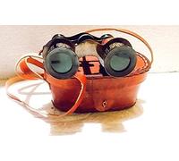 Occhiali da teatro vintage con custodia in pelle, binocolo in ottone con tracolla, occhiali decorativi per teatro