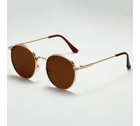 occhiali da uomo con montatura rotonda, all'ultima moda, stile vintage, accessori per spiaggia, vacanze estive, attività all'aperto e viaggi Colore unicoLega di zinco