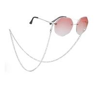 Occhiali da Vista Catena Lettura Occhiali Catena Cordino Collo Antiscivolo Occhiali da Sole Cinturino in Acciaio Inox Portaocchiali per Uomini Donne Ragazze Estate Gioielli Accessori (Argento)