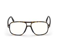 Tom Ford Ft 5737-b Blue Block Occhiali Da Vista Uomo Avana Pilot 56mm