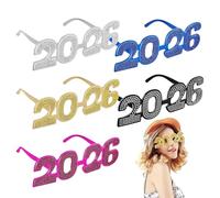 Occhiali decorativi per feste di Capodanno, decorazione scintillante per accessori per occhi, 5 occhiali da festa a tema, compleanni, lauree, interni ed esterni, per uomini e donne