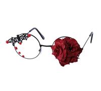 Occhiali decorativi retrò per feste di Halloween Lolita pipistrello rosa vapore punk rotondo lente trasparente accessori per costume da Lolita per donne ragazze telaio in metallo