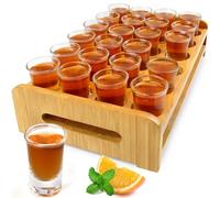 Occhiali di grandi dimensioni e supporto Set di 24 bicchierini da liquore da 30 ml, con base spessa in vetro trasparente per feste, club, bar, bevande (24 pezzi)