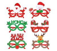 Occhiali Di Natale Con Brillantini,Occhiali Di Babbo Natale,2025 Cartone Animato Glitter Renna Per Feste Natalizie | Per Uomini Donne Giovani Bambini Adulti Forniture E Decorazioni Per Feste Natalizie