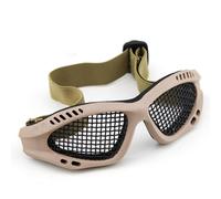 Occhiali di Sicurezza Cs in Rete, Occhiali Tattici di Sicurezza, per Giochi All'Aperto Sport Paintball Equitazione Caccia Ciclismo(Brown,Steel mesh)