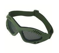 Occhiali di sicurezza in rete per softair, antivento, occhiali tattici, resistenti agli urti, in ferro, lenti trasparenti, per fan militari, giochi all'aperto (verde)