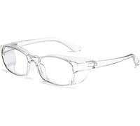 Occhiali di sicurezza per la protezione degli occhi, lenti trasparenti con caratteristiche anti-polline e anti-luce blu, protezioni laterali antivento, occhiali protettivi per uomini e donne