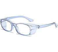 Occhiali di sicurezza per la protezione degli occhi, lenti trasparenti con caratteristiche anti-polline e anti-luce blu, protezioni laterali antivento, occhiali protettivi per uomini e donne