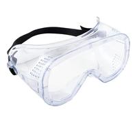 Occhiali di sicurezza, policarbonato, lenti trasparenti, PVC, telaio trasparente, ventilazione diretta, resistente agli urti