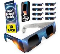 Occhiali Eclipse Solare 2026 - Set di 12 paia premium con 2 filtri solari per smartphone, occhiali Eclipse solare ISO 12312-2, certificati CE, protezione degli occhi per l'osservazione del sole