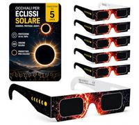 Occhiali Eclisse Solare 12 Agosto 2026 - ISO 12312-2 e CE - Set di 5