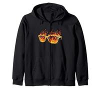 Occhiali Fuoco Bruciante Costume Felpa con Cappuccio