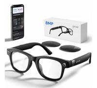 Occhiali G6 AI Smart con fotocamera e Bluetooth, occhiali da sole | Occhiali da sole con fotocamera da 8 MP con traduzione AI, riconoscimento visivo, audio Bluetooth, lenti extra e