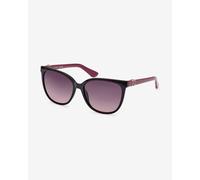 Occhiali Guess Round Injected nero granata con lenti a specchio viola donna