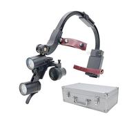 Occhiali Ingrandimento 2.5X/3.5X con Luce LED, Lente Montata su Fascia, Ingrandimento a Luminosità Regolabile per Dentista, Igienista o Cosmetica(2.5x)