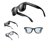 Occhiali intelligenti Ai 2025, 5 MP, occhiali con fotocamera con funzioni di musica e chiamata, con fotocamera, con traduzione in tempo reale e funzione di dialogo intelligente AI, unisex (nero)