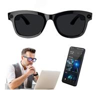 Occhiali Intelligenti ai con Fotocamera | Controllo vocale | Bluetooth 5.3 | Wi-Fi 4.0 | Cancellazione del Rumore ENC | Musica, chiamate, traduzione, Assistente ChatGPT, per Uomo e Donna,B