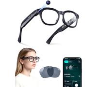 Occhiali intelligenti AI con fotocamera, video 4K HD EIS per vlogging | Fotocamera da 8 MP, assistente vocale AI, traduzione in tempo reale, audio aperto, impermeabile IP65