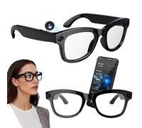 Occhiali Intelligenti AI, Fotocamera da 500 W e Altoparlanti, ChatGPT Integrato, Wi-Fi 4.0 + Bluetooth 5.3, Occhiali da Sole con traduttore Bluetooth Intelligente,per Viaggi, Musica e chiamate.,A
