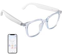 Occhiali intelligenti Bluetooth da donna, occhiali da traduzione AI, supportano oltre 110 lingue, altoparlanti con microfono integrato, lenti che cambiano colore, montatura trasparente con protezione