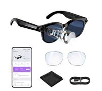 Occhiali intelligenti con IA, con telecamera HD, assistente di chat AI ChatGPT integrato, traduzione in tempo reale/audio a orecchio aperto/registrazione video/chiamate Bluetooth/riproduzione musicale
