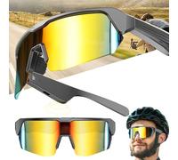 Occhiali Intelligenti da Sole Sportivi per Uomo e Donna, alla Moda, per Ciclismo, Occhiali Bluetooth, Musica, chiamate HD, Auricolari 2 in 1, Lenti polarizzate UV400, per Ciclismo, Pesca, Corsa,B