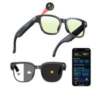 Occhiali intelligenti IA con fotocamera HD da 8 MP: riconoscimento AI registrazione video con stabilizzazione intelligente delle immagini, traduzione in tempo reale, assistente vocale e audio aperto