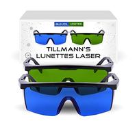 Occhiali Laser - Due paia di occhiali di protezione dalla luce pulsata - Con una piccola borsa - da indossare durante la depilazione laser e durante la manipolazione di tecniche IPL (blu+verdi)
