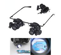 OCCHIALI LENTE INGRANDIMENTO 20X LUCE LED MONOCOLO LAVORI PRECISIONE OROLOGIAIO