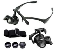 Occhiali Lente ingrandimento 25x Luce Led Monocolo Lavori Precisione Orologiaio