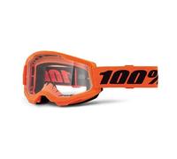 OCCHIALI MASCHERA DA CROSS ENDURO 100% STRATA 2 NEON ORANGE TRASPARENTI