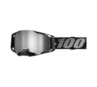 Occhiali Moto 100% MX Armega Nero Argento Specchio MTB Motocross Quad ATV