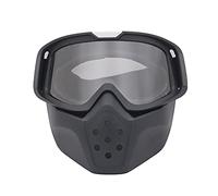 Occhiali Moto,Occhiali Motocross Maschera per moto Goggle Retro Open Face Face Casmet Mask Goggles di motocross con maschera staccabile Paintball Game Mask Mask Moto Mask ( Material : Transparent lens