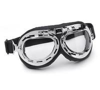 OCCHIALI MOTO VINTAGE X CASCO MASCHERA AVIATORE HARLEY CHOPPER LENTI TRASPARENTI