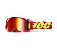 Occhiali motocross 100% ARmatic red con plexiglass rosso