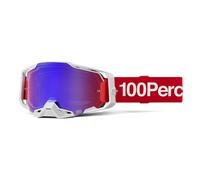 Occhiali motocross 100% ARMEGA Corbin rosso con plexiglass blu