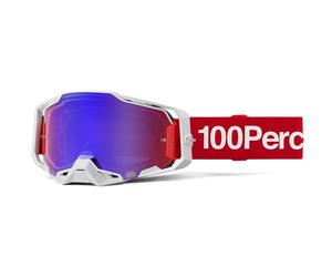 Occhiali motocross 100% ARMEGA Corbin rosso con plexiglass blu