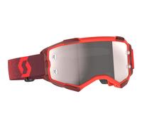 Occhiali motocross SCOTT Fury CH rossi con plexiglass argento