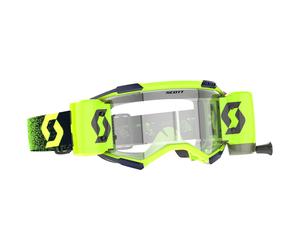 Occhiali motocross SCOTT Fury WFS verde-giallo fluo con plexiglass trasparente