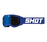 Occhiali motocross Shot Assault 2.0 Blu tinta unita con plexiglass iridio