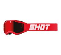 Occhiali motocross Shot Assault 2.0 Rosso tinta unita con plexiglass iridio