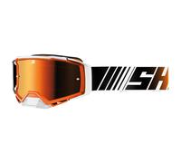 Occhiali motocross Shot Core arancio-bianco con plexiglass iridio
