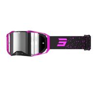 Occhiali motocross Shot Lite Mist rosa con plexiglass argento iridio