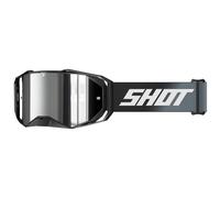 Occhiali motocross Shot Lite Solid neri con plexiglass argento iridio