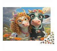Occhiali mucche coppia Puzzle 1000 Pezzi In Colori Brillanti,Un Classico Puzzle A Pezzi Per Enigma Di Abilità Logica,Ideale Per Attività in Famiglia,Regalo Per L'inaugurazione Di Casa Puzzle 38x26cm/1