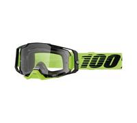 Occhiali MX 100% Armega Neon Giallo Lente Trasparente MTB Fuoristrada Quad ATV